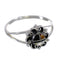 Southwestern Genuine Sterling Silver Multicolor Inlay Ring Size 6-3/4 AX80648